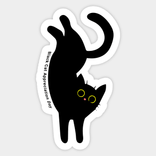 Black Cat Appreciation Day, cartoon Sticker